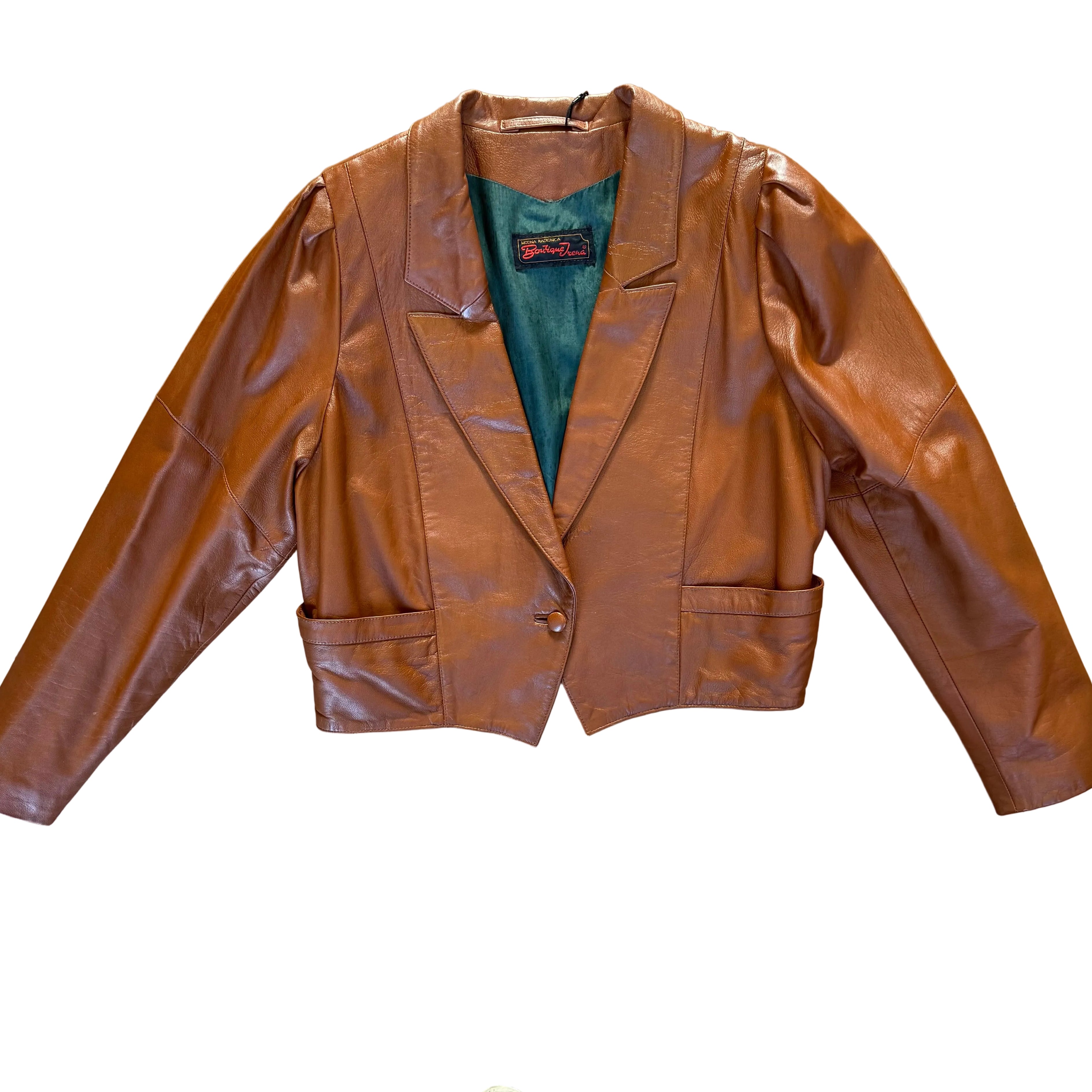 Kurtka skórzana kamelowa