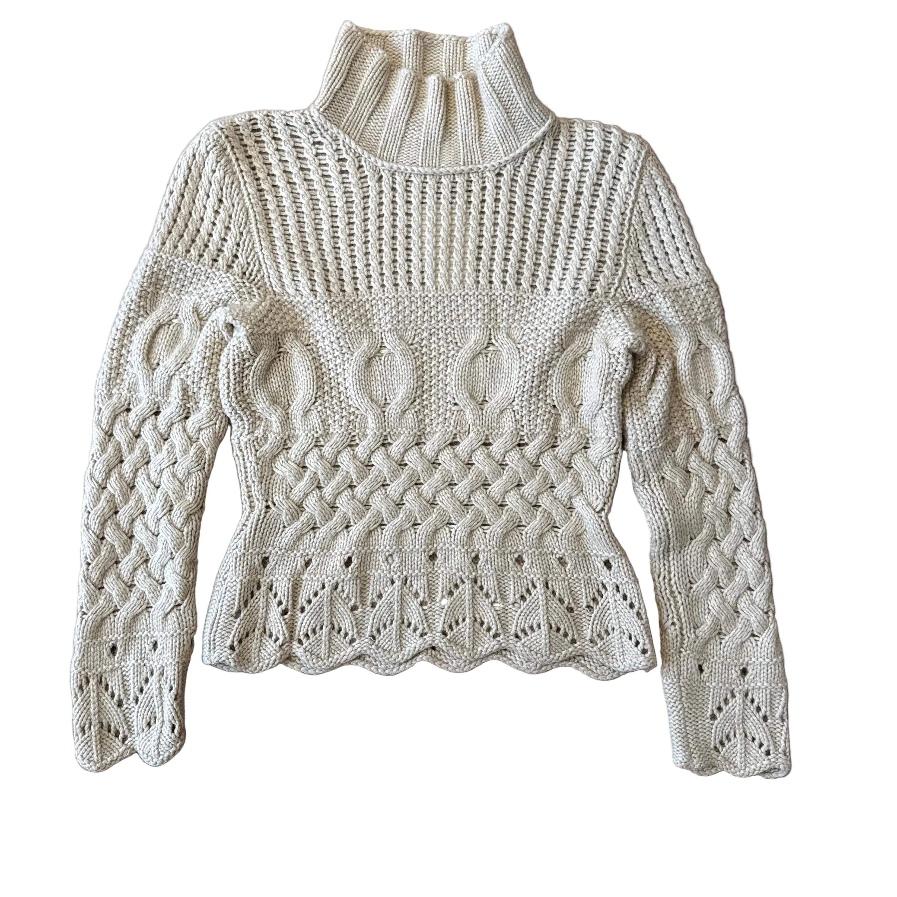 Kaszmirowy półgolf z warkoczami