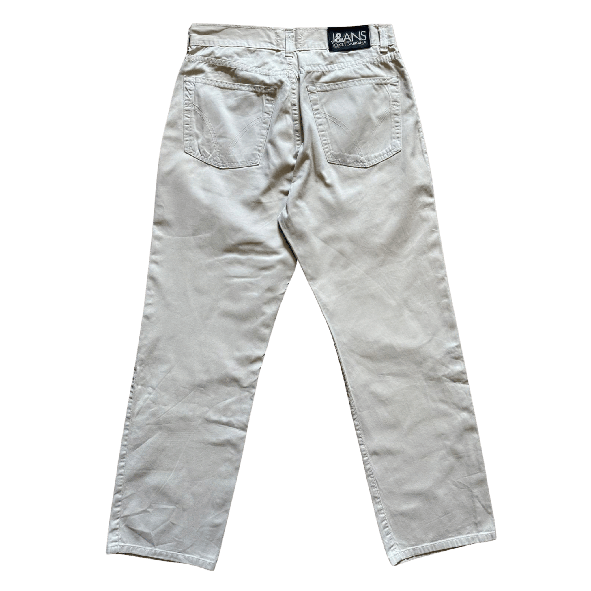 Beżowe spodnie Dolce & Gabbana Jeans – klasyczny fason, bawełna premium