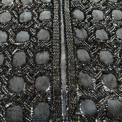 Czarna jedwabna marynarka z cekinami