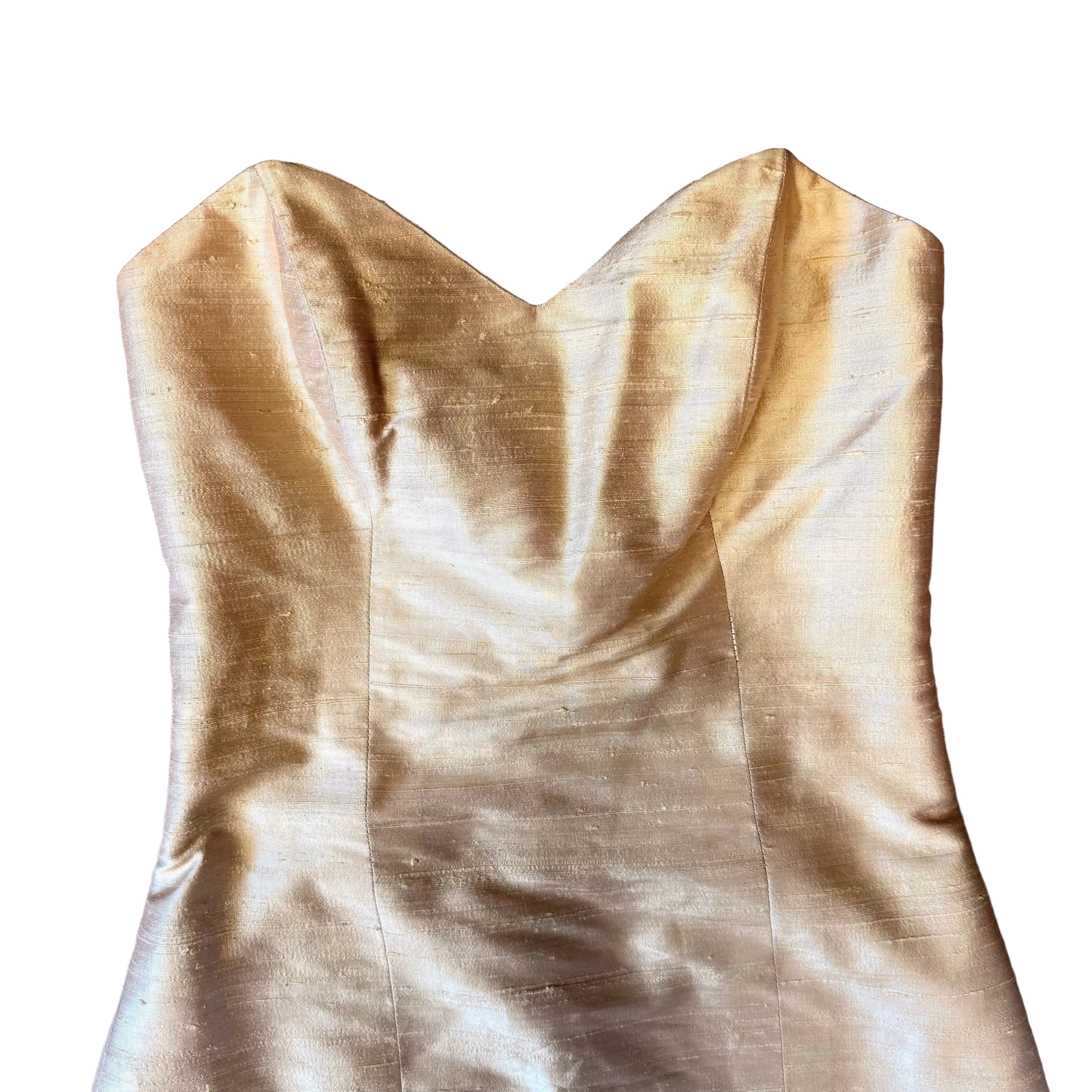 Jedwabna sukienka z gorsetem