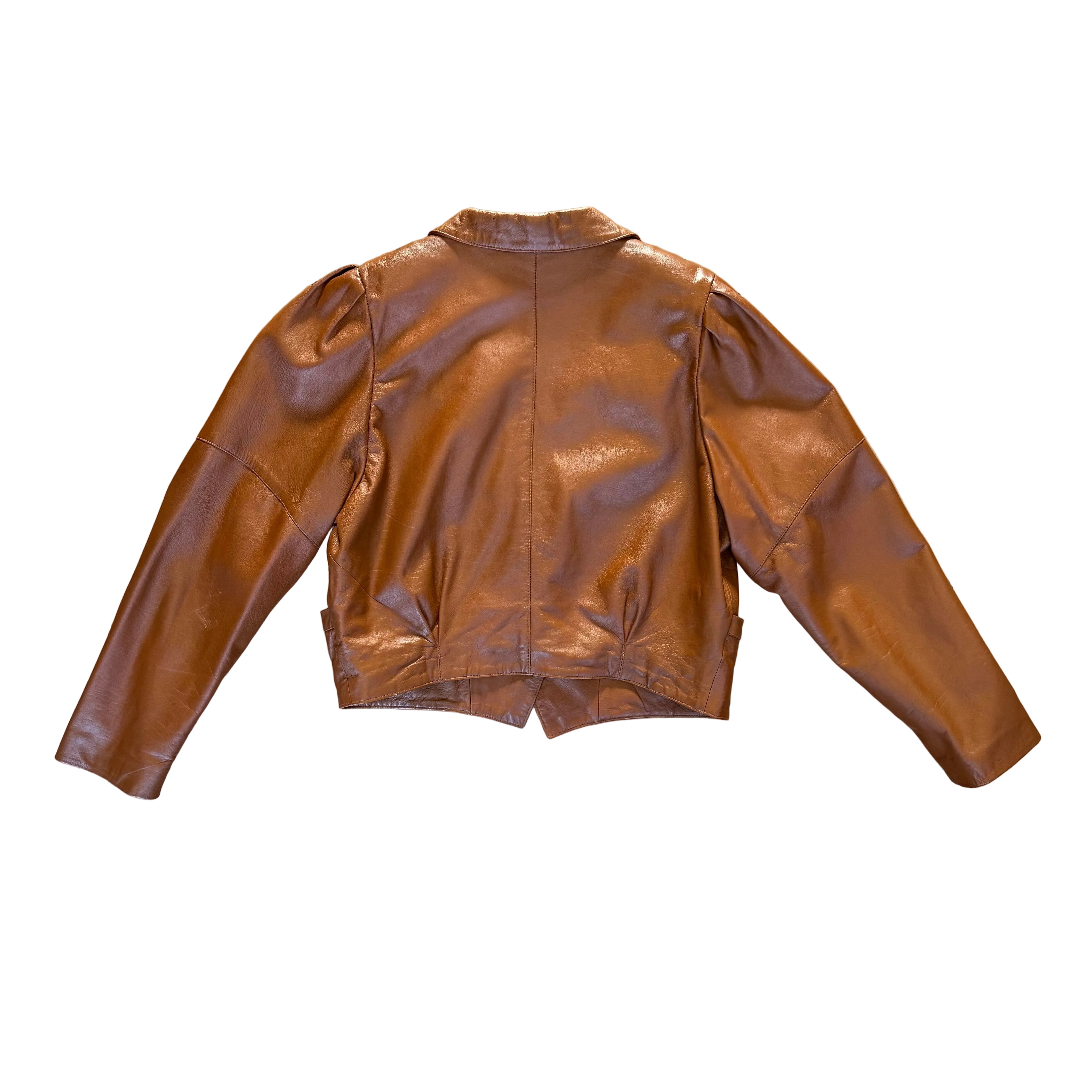 Kurtka skórzana kamelowa