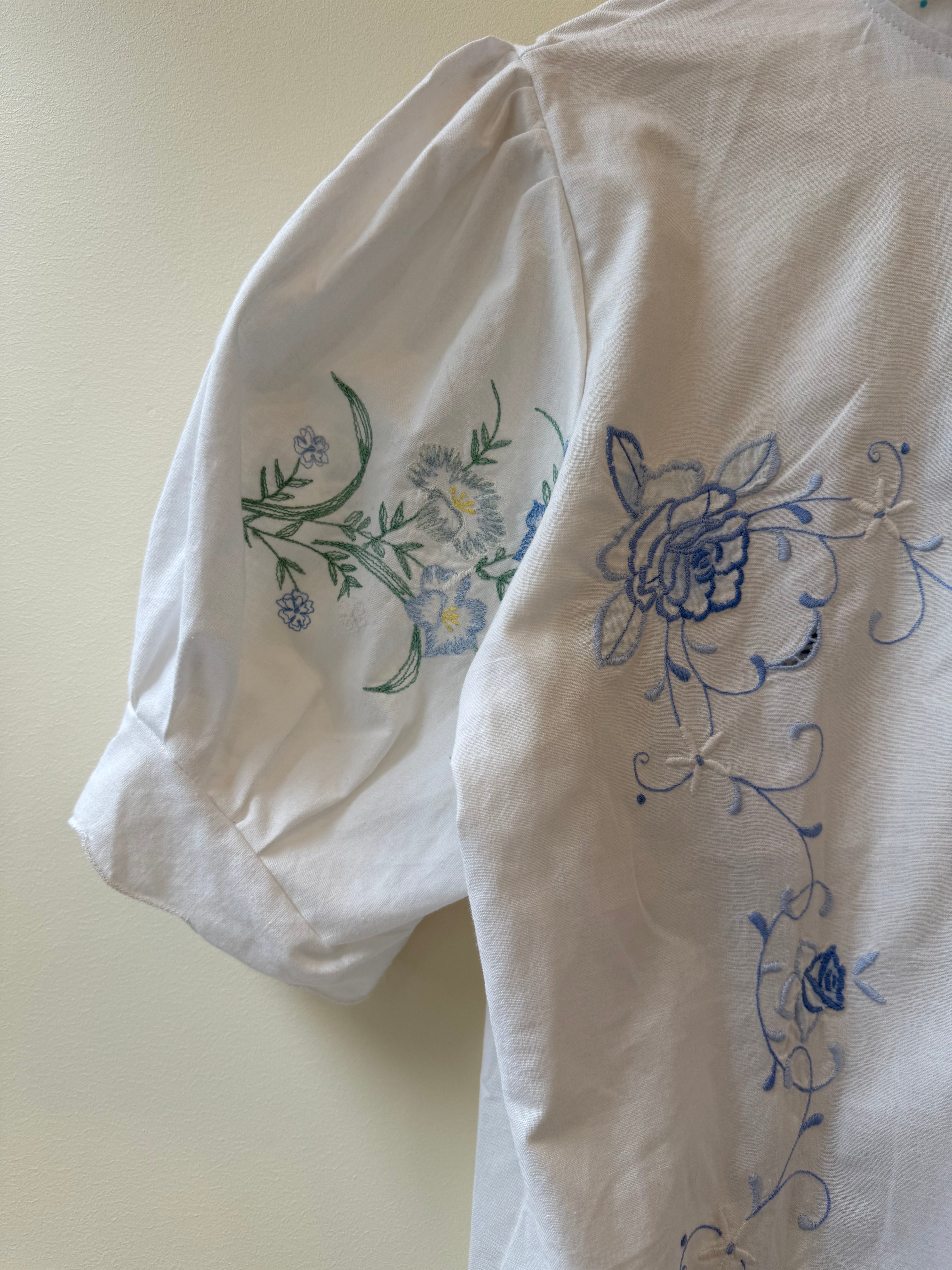 Koszula w kwiatuszki niebieskie upcycling