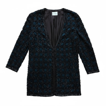 Czarna jedwabna marynarka z cekinami