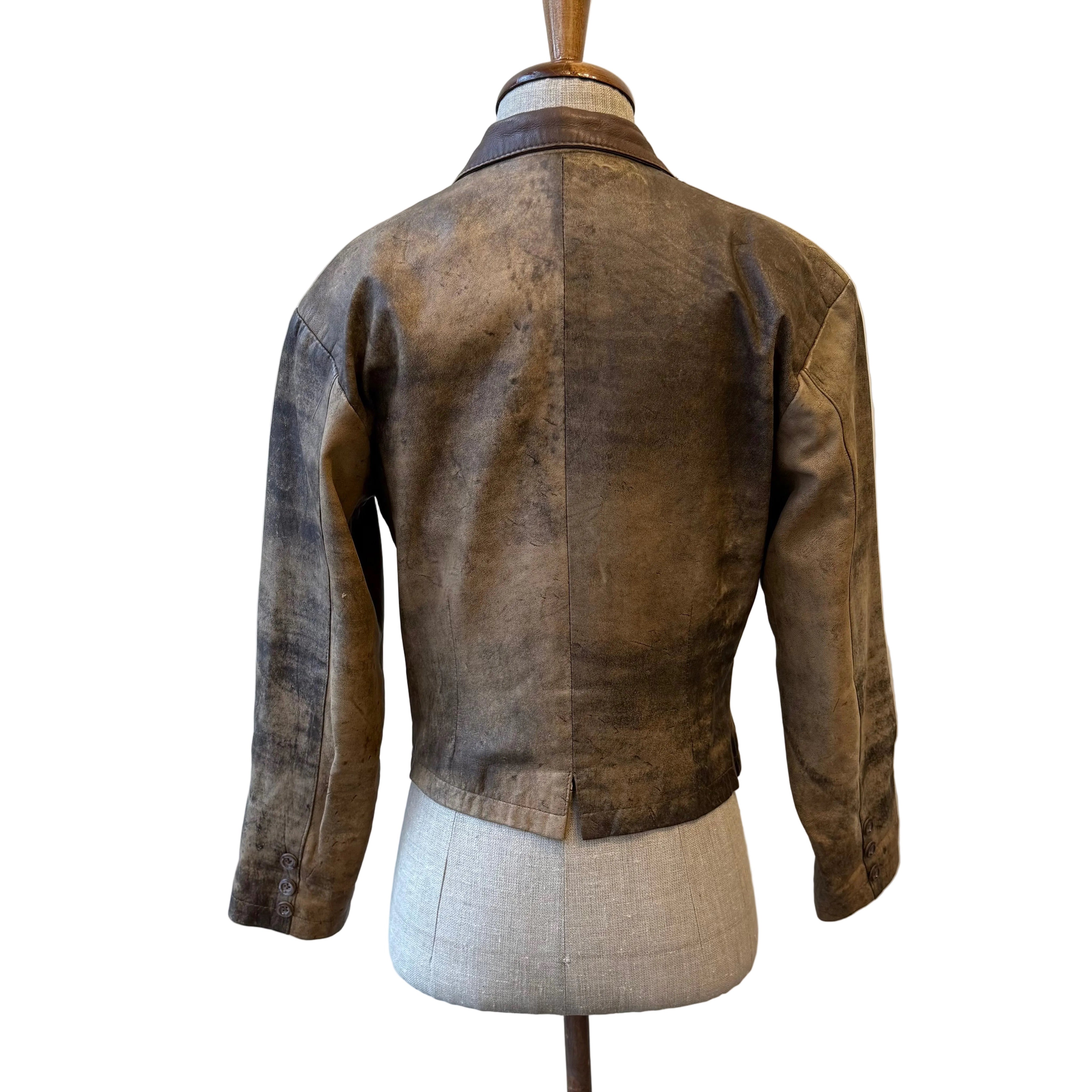 Kurtka skórzaną przecierana