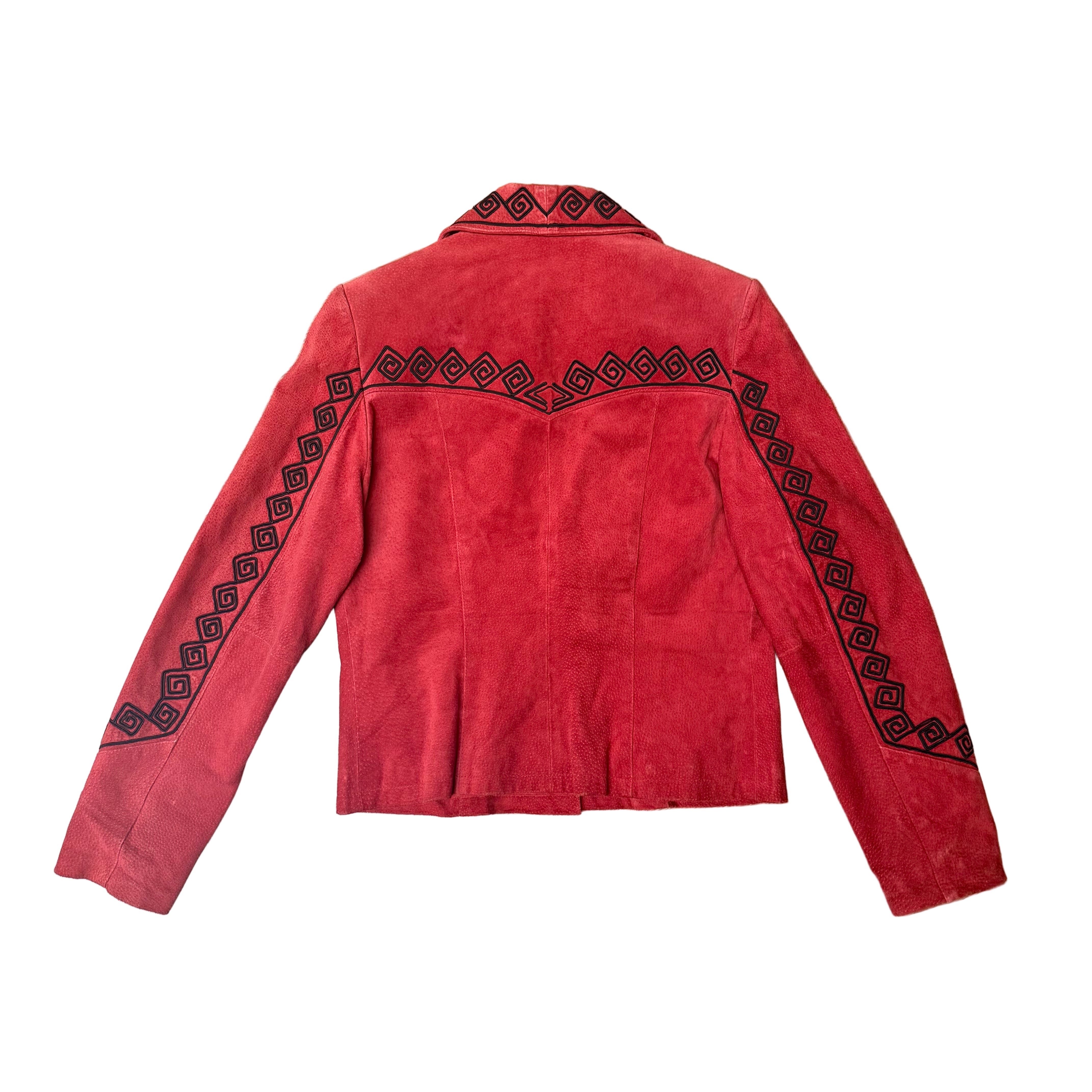 Zamszowa czerwona kurtka vintage