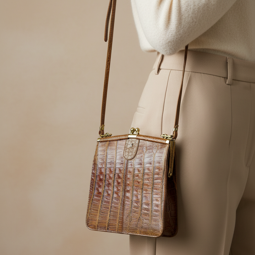 Torebka z lat 60 ze skóry naturalnej