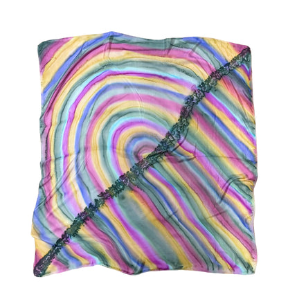 Jedwabna duża apaszka tęcza