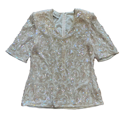 Vinatge bluzka z różowymi cekinami