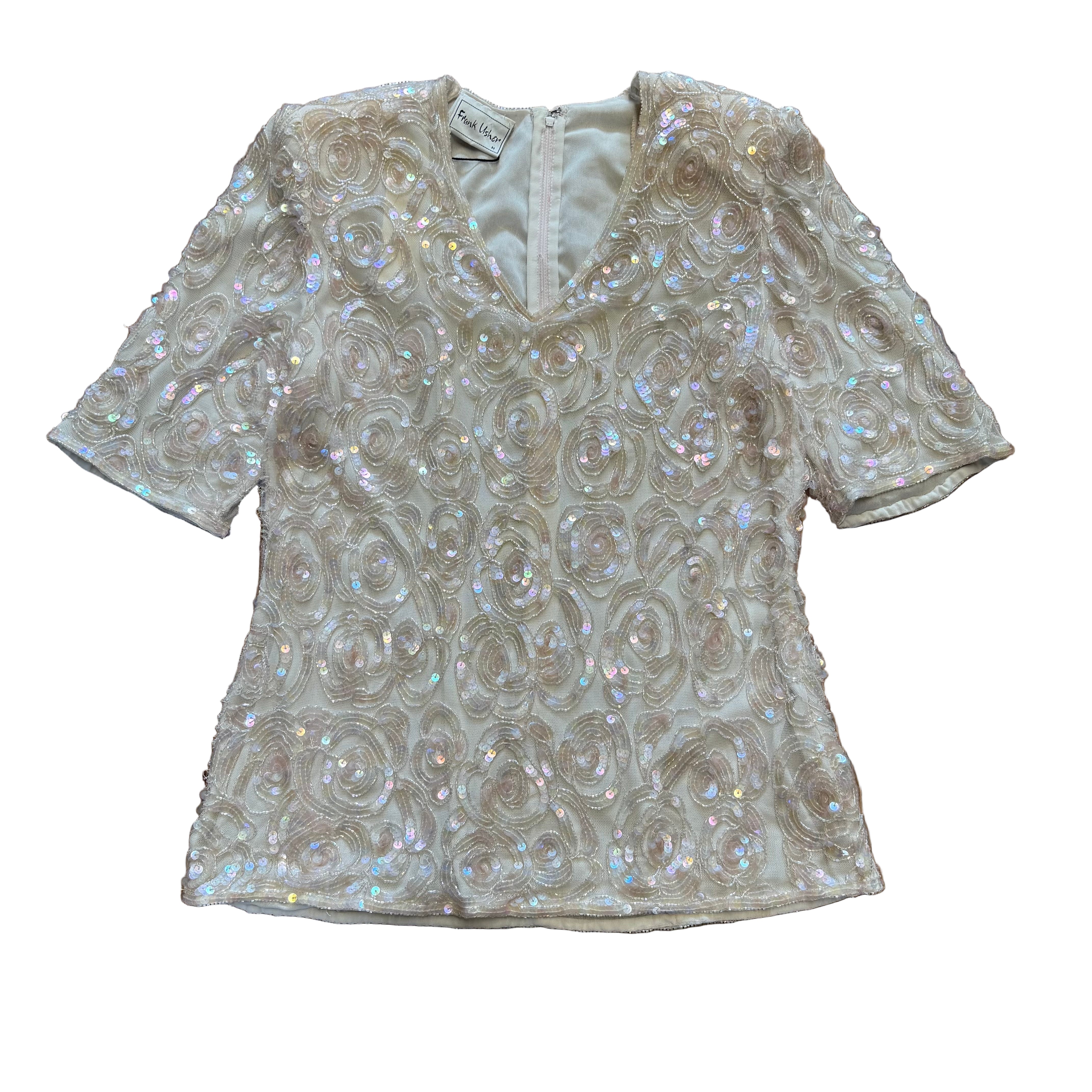 Vinatge bluzka z różowymi cekinami