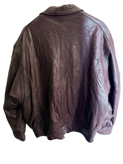 Ocieplana kurtka skórzana w kolorze czekoladowym