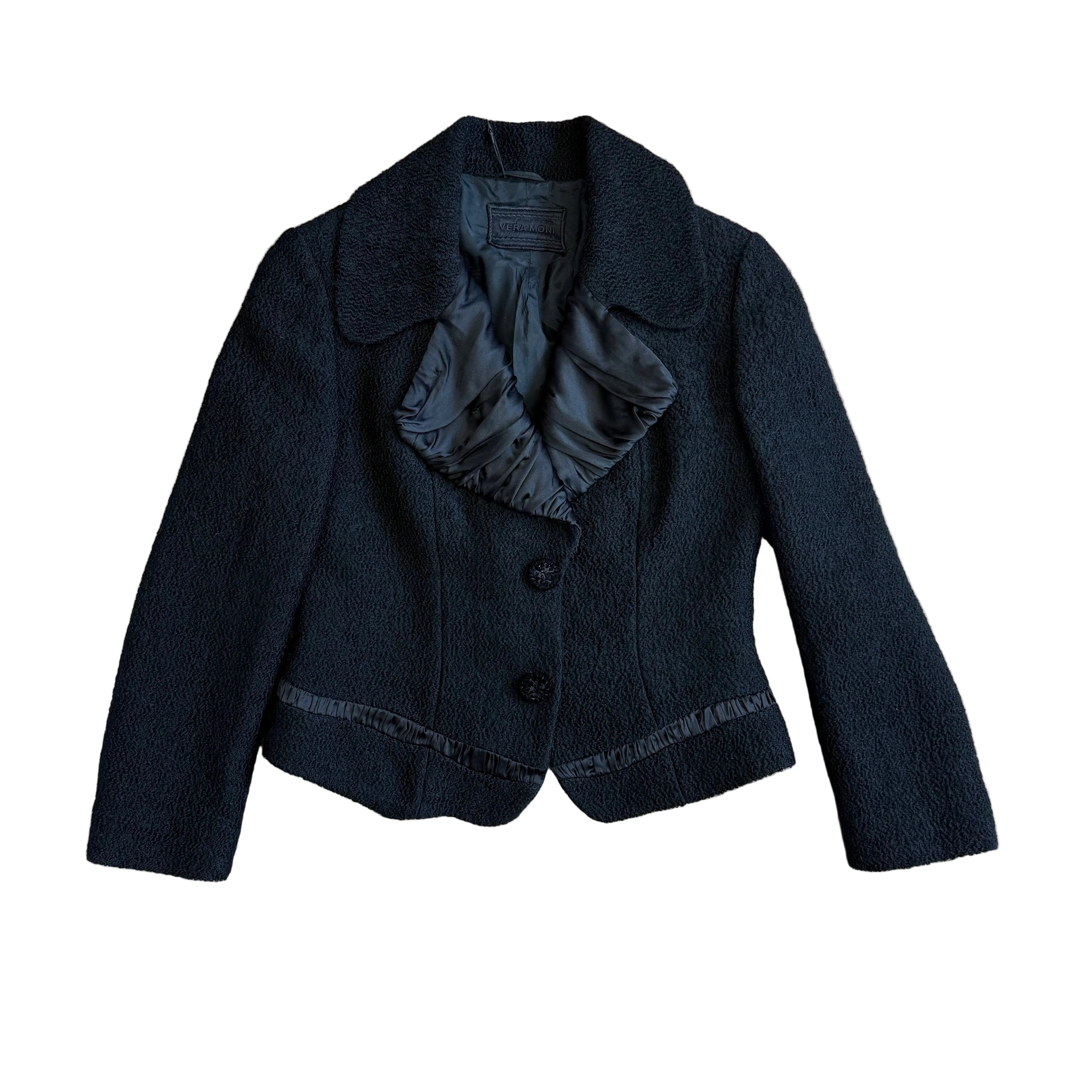 Żakiet vintage boucle czarny