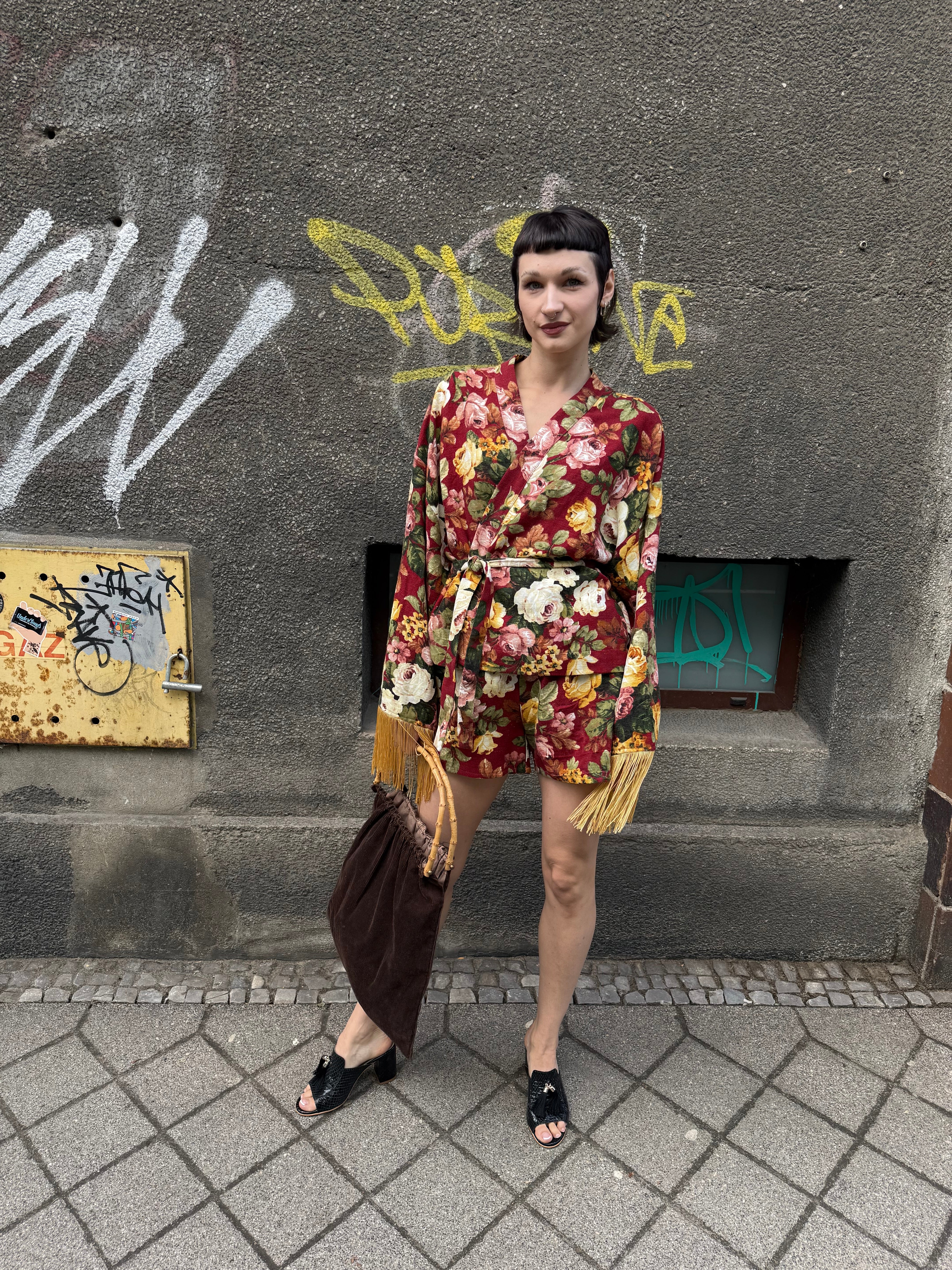 Kimono w róże upcycling