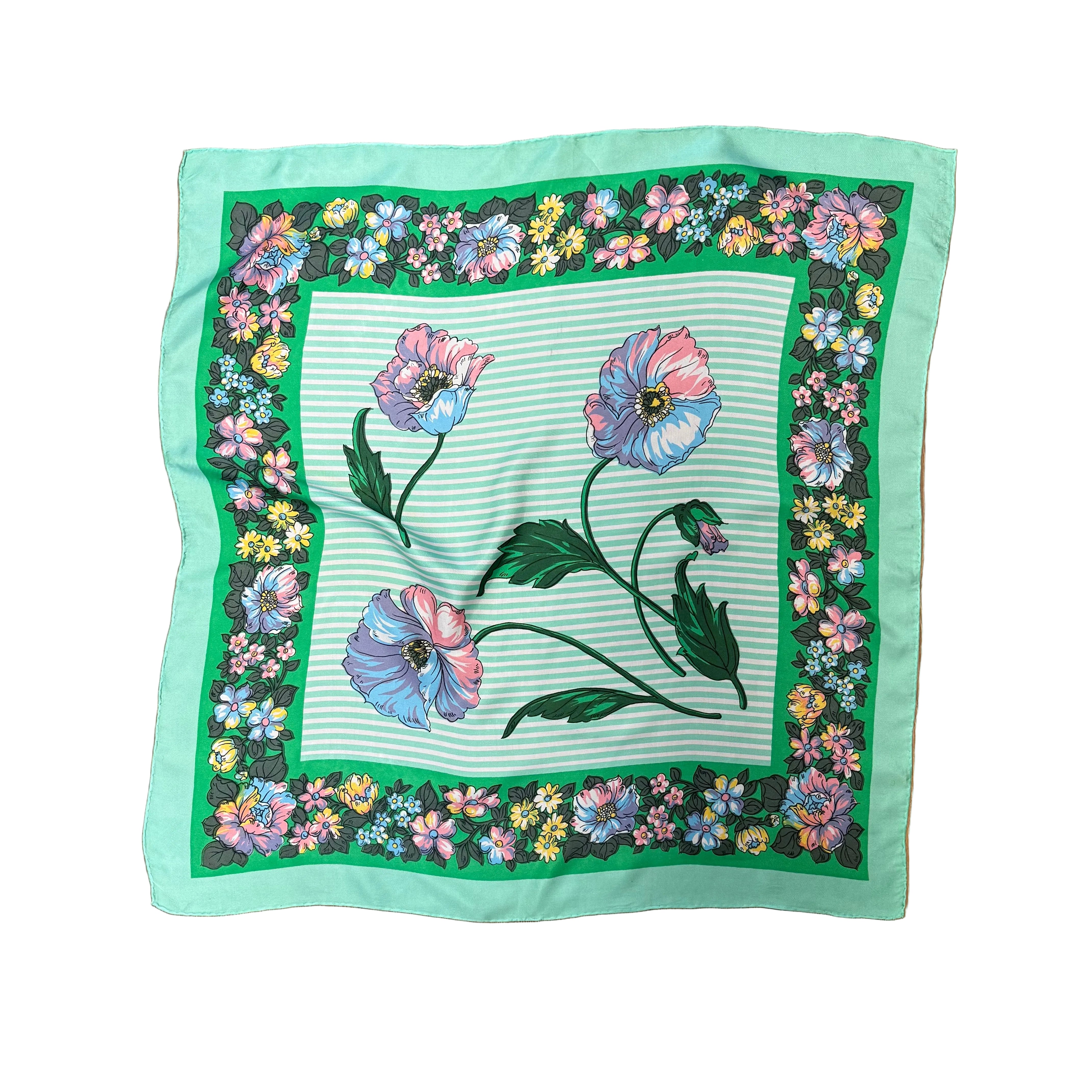 Jedwabna apaszka vintage seledynowa