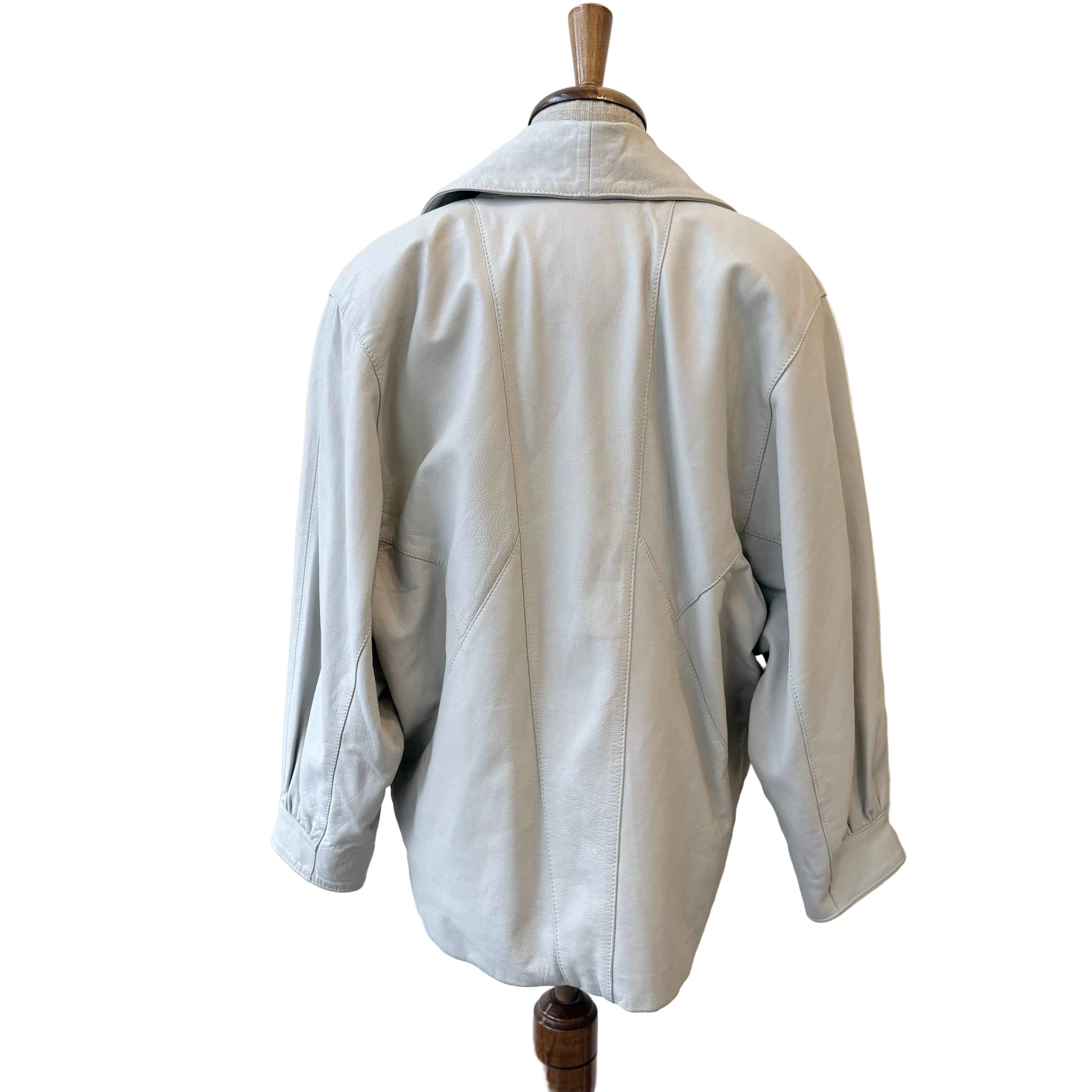 Kurtka skórzana nietoperz szara