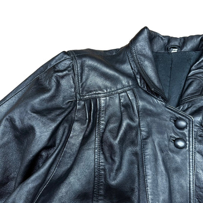 Czarna kurtka skórzana vintage