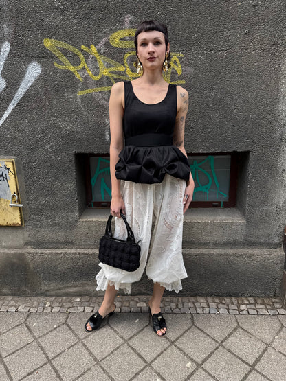 Spodnie balonowe z falbaną upcycling