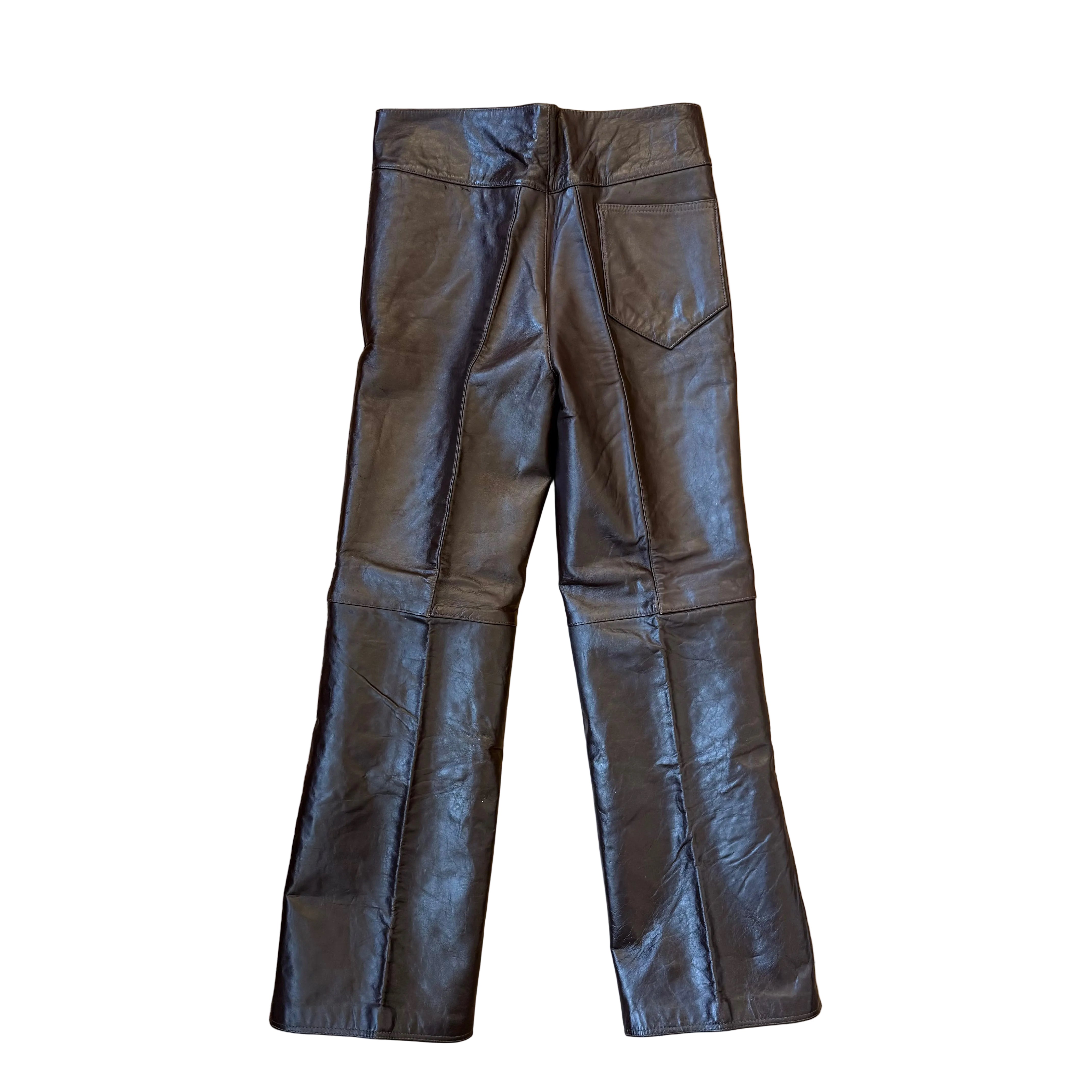 Spodnie skórzane czekoladowe