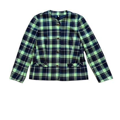 Vintage żakiet w szaloną kratkę