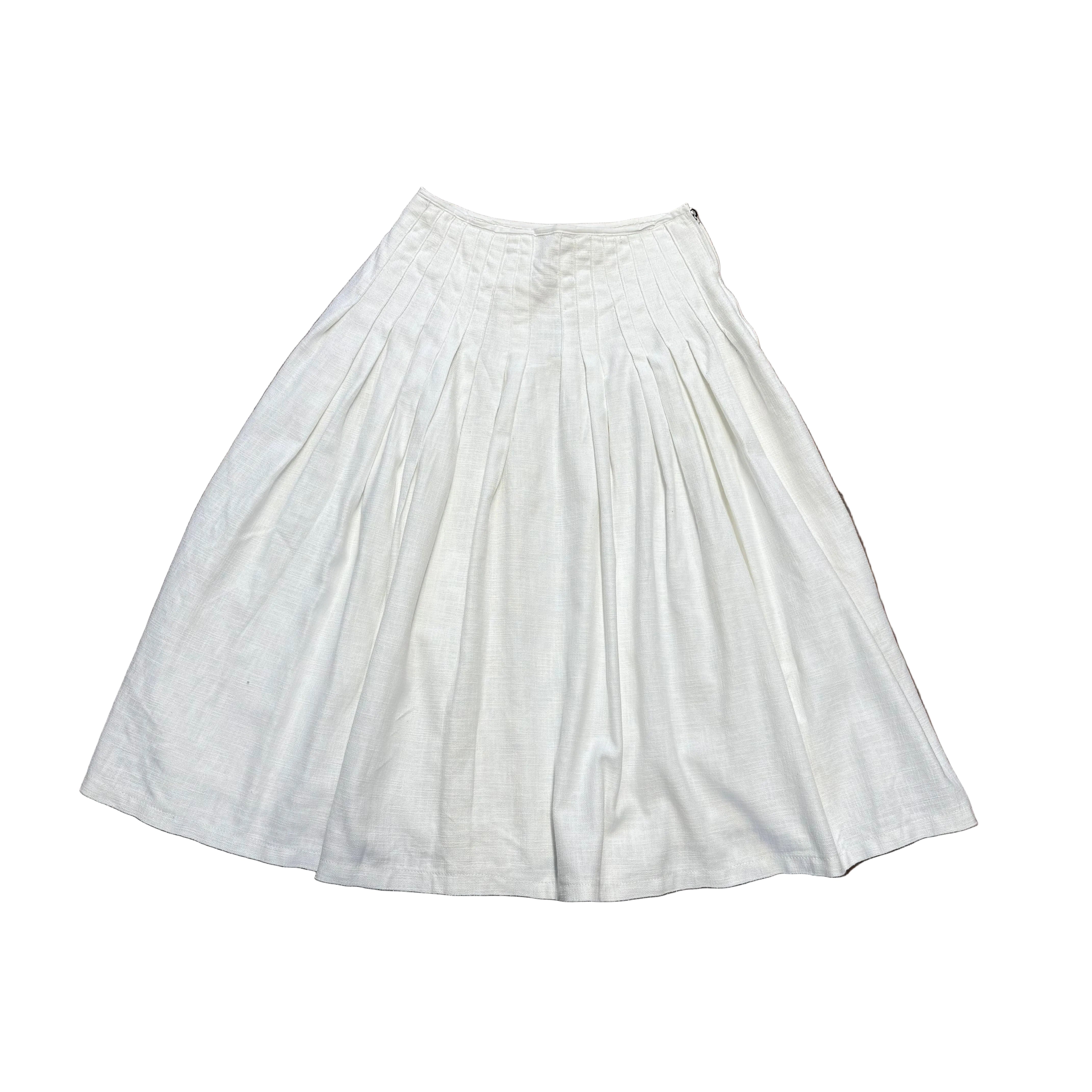 Lniana spódnica w kolorze białym