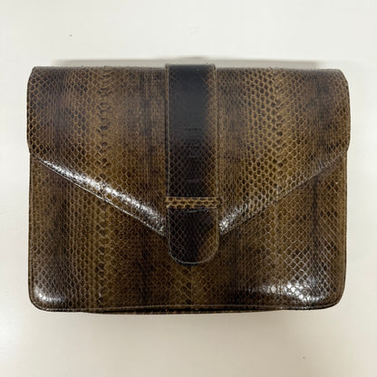 Vintage torebka ze skóry zielono brązowa