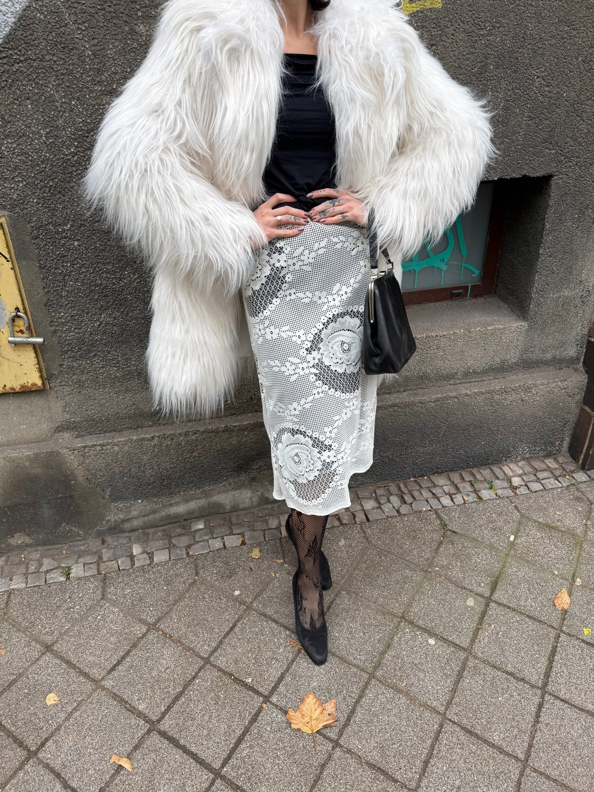 Spódnica kremowo brązowa upcycling
