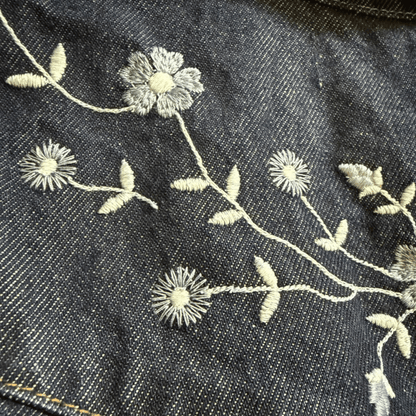 Nobody's Child Embroidered Long Denim Shirt Dress