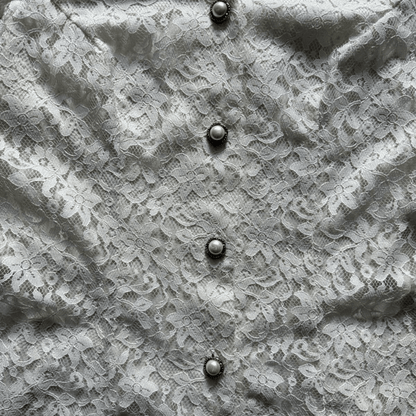 Cream lace vintage jacket with pearl buttons – romantic retro style