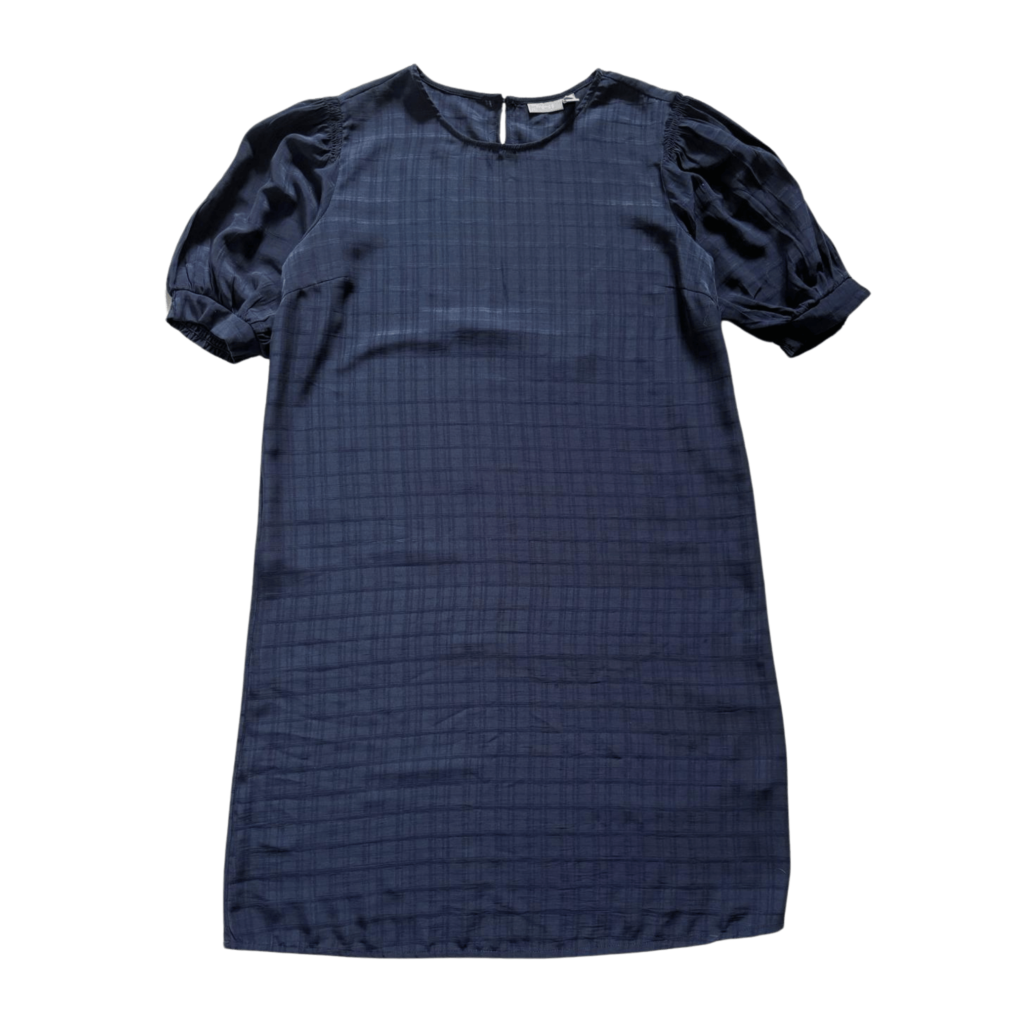Navy blue mini dress with puff sleeves – elegant Fransa dress