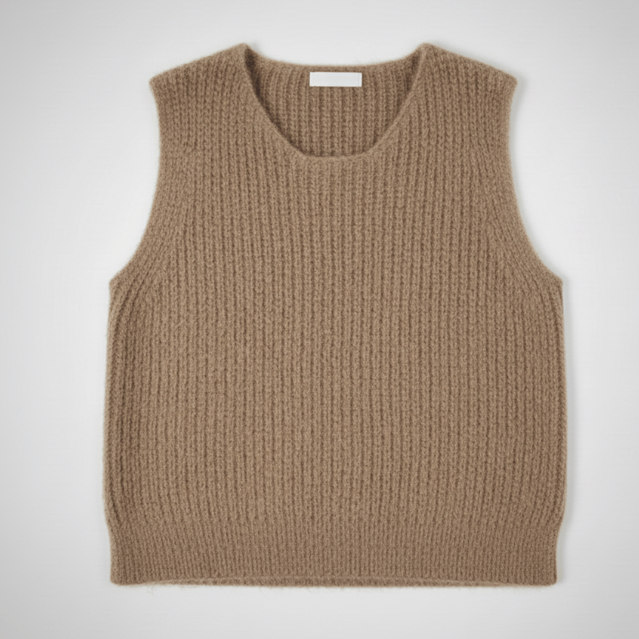 Wełniany bezrękawnik handmade – taupe, unisex