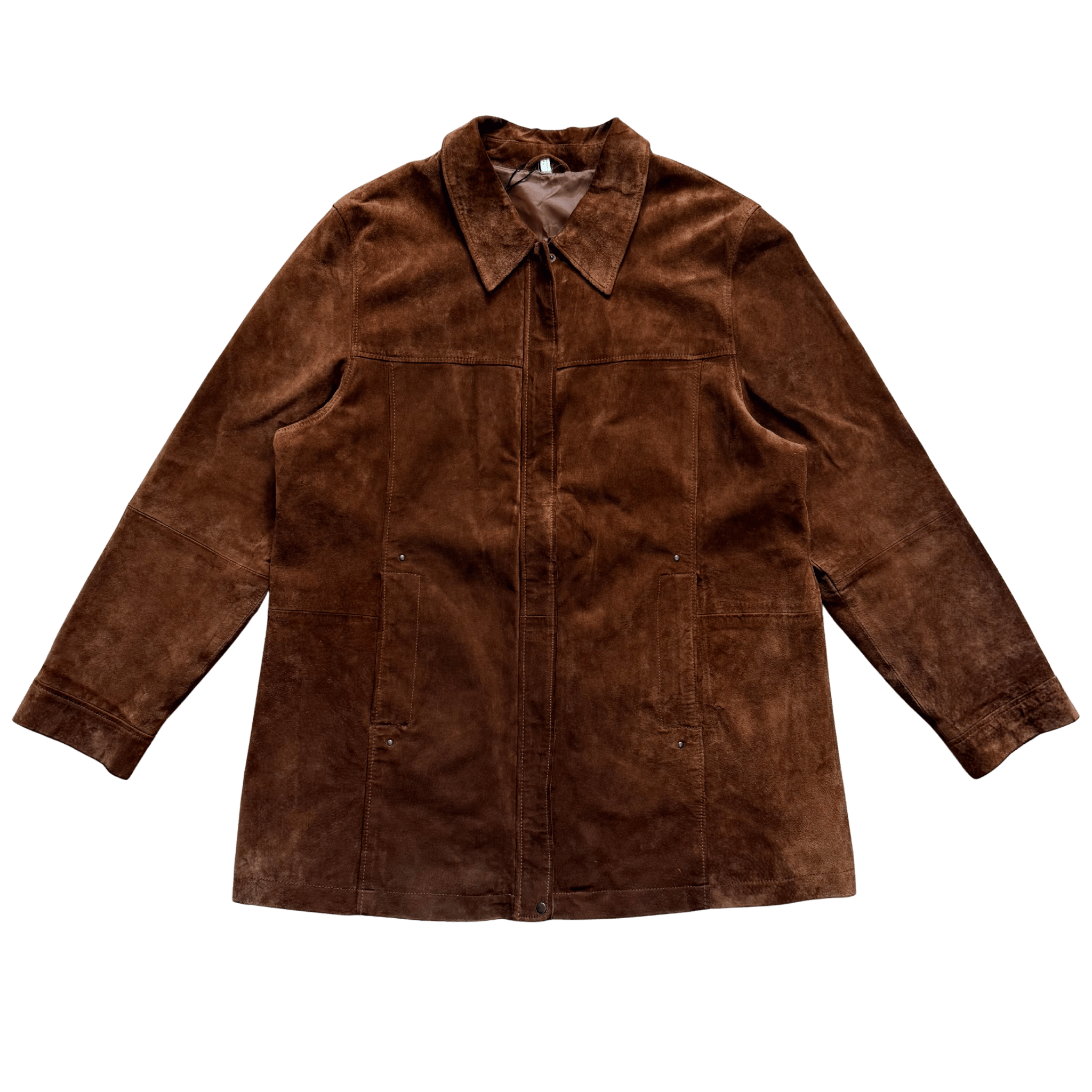 Brown vintage suede jacket with collar