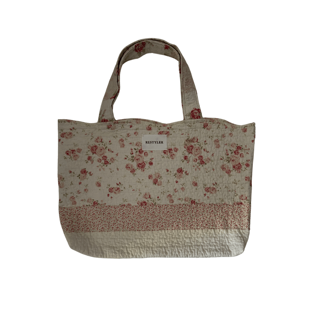 Romantyczna torba pikowana RESTYLER – vintage floral z recyklingu - RESTYLER