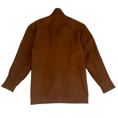 Vintage brązowa skórzana marynarka oversize – klasyka lat 80. - RESTYLER