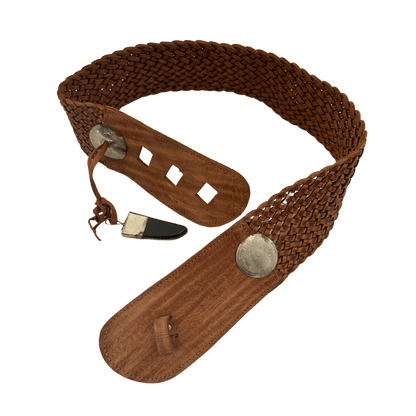 Vintage pleciony skórzany pasek w stylu western - RESTYLER